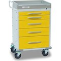 Detecto DetectoÂ Rescue Series Isolation Medical Cart, White Frame W/ 5 Yellow Drawers RC33669YEL